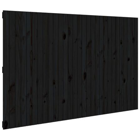 Tête de lit murale Noir 185x3x110 cm Bois massif de pin