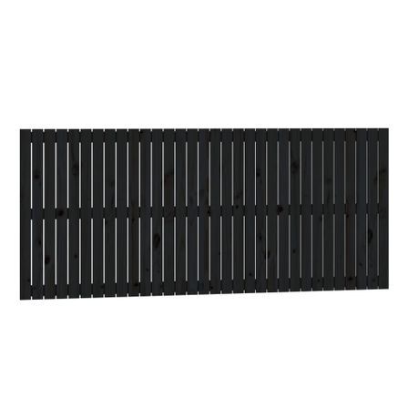 Tête de lit murale Noir 204x3x90 cm Bois massif de pin