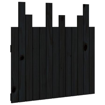 Tête de lit murale Noir 82,5x3x80 cm Bois massif de pin