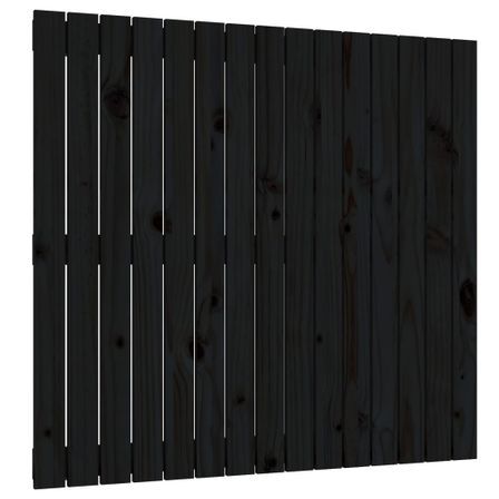 Tête de lit murale Noir 95,5x3x90 cm Bois massif de pin