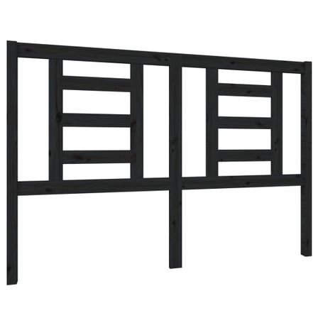 Tête de lit Noir 146x4x100 cm Bois massif de pin