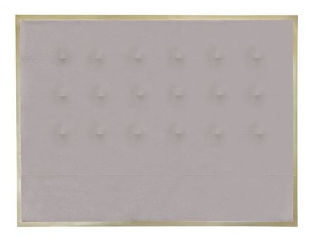 Tête de lit tissu beige et métal doré Reine 140 cm