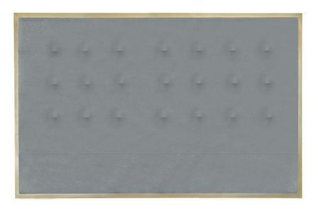 Tête de lit tissu gris clair et métal doré Reine 160 cm