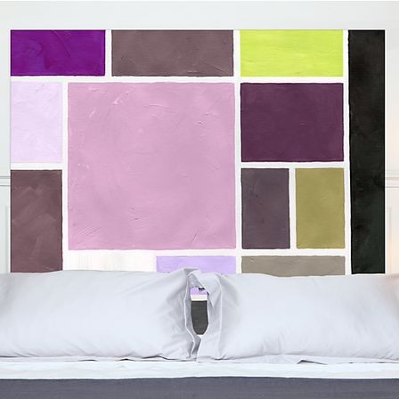 Tête de lit Tissu Poudrée Prune