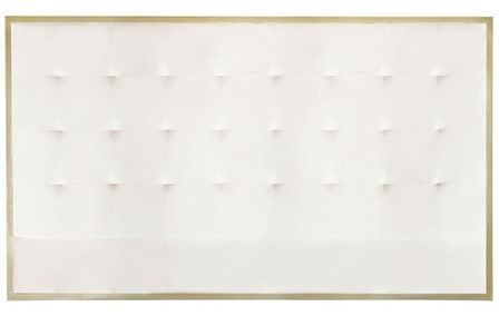 Tête de lit velours blanc et métal doré Reine 180 cm
