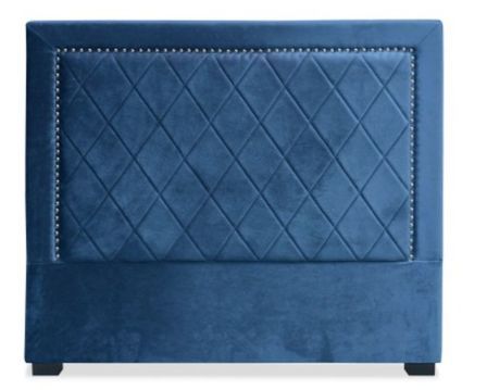 Tête de lit velours bleu Mathy 140