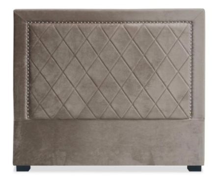 Tête de lit velours taupe Mathy 140