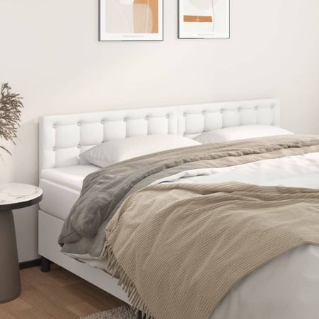 Têtes de lit 2 pcs Blanc 80x5x78/88 cm Similicuir