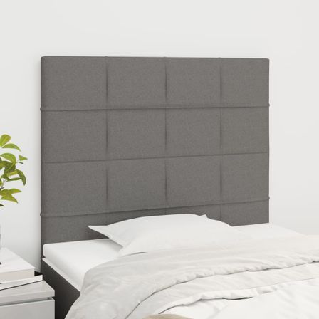 Têtes de lit 2 pcs Gris foncé 100x5x78/88 cm Tissu