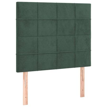 Têtes de lit 2 pcs Vert foncé 100x5x78/88 cm Velours