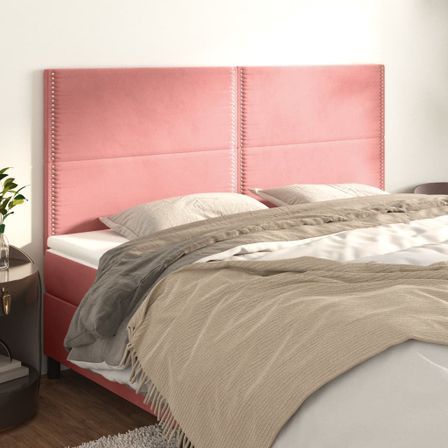 Têtes de lit 4 pcs Rose 100x5x78/88 cm Velours