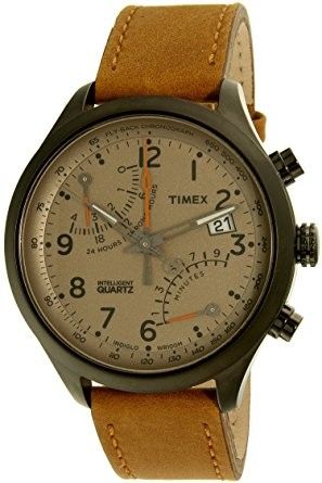 Timex - T Series Fly Back - Stainless Steel - Leather/cuoio - Chronograph - Indiglo - Quartz - 40mm - Wr 3 Atm TW2P78900