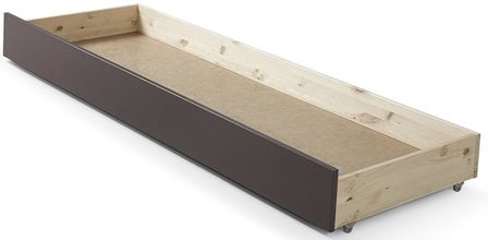 Tiroir de lit banquette gigogne pin massif taupe Pinie