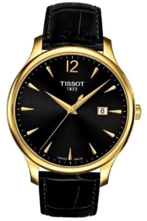 Tissot Chemin Tour Tradition - Gent - Gold Pvd - Gent - Leather Strap- Black Dial - Data - Swiss Made Ourtradition T0636103605700_