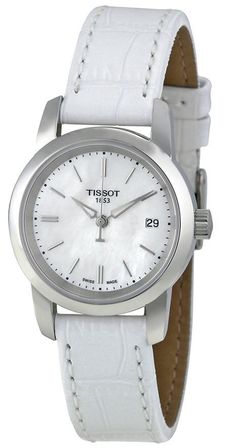 Tissot Classic Dream - Lady - Mop Dial - White Strap - Data - Swiss Made T0332101611100_