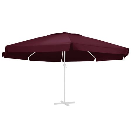 Tissu de remplacement pour parasol d'extérieur Bordeaux 600 cm