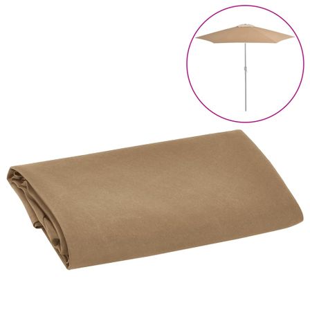Tissu de remplacement pour parasol d'extérieur Taupe 300 cm