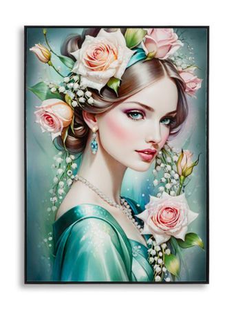 Toile laquée fantaisie avec cadre -a- 72 x 4 x 102 cm