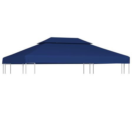 Toile supérieure de belvédère 2 niveaux 310 g/m² 4x3 m Bleu