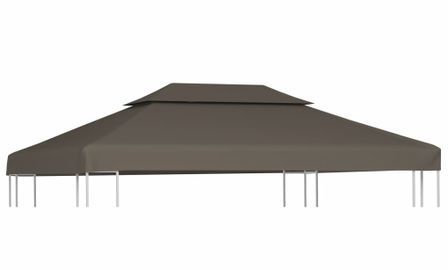 Toile supérieure de belvédère 2 niveaux 310 g/m² 4x3 m Taupe