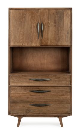 Vaisselier 2 portes 3 tiroirs en bois de manguier Sam L 96 cm