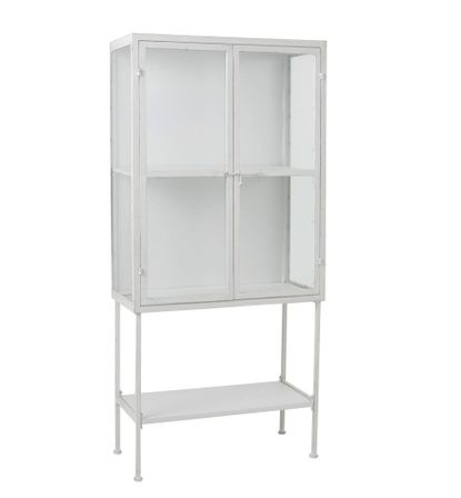 Vaisselier 2 portes métal blanc Narsh