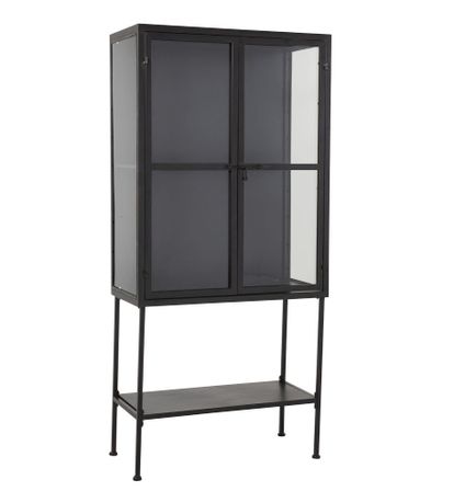 Vaisselier 2 portes métal noir Narsh