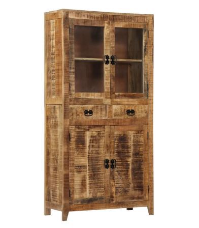 Vaisselier 4 portes 2 tiroirs manguier massif clair Bill