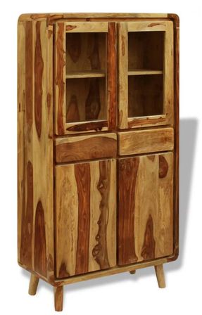 Vaisselier 4 portes 2 tiroirs sesham massif clair Bounky