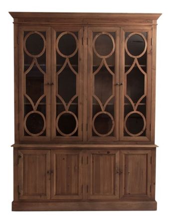 Vaisselier 8 portes pin massif recyclé foncé Kinza