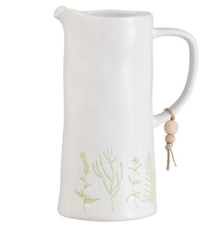 Vase avec manche céramique blanc et vert Neela
