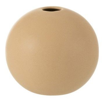 Vase boule céramique beige Praji H 18 cm