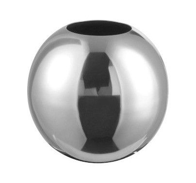 Vase boule métal argenté brillant Licia D 14 cm
