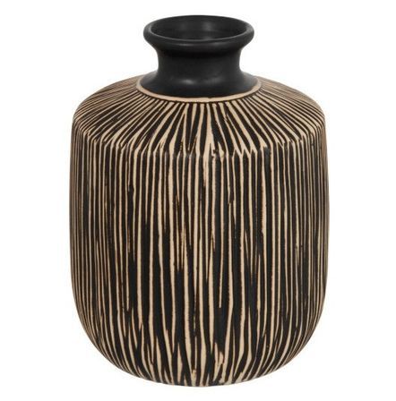 Vase céramique marron et beige Cintee H 25 cm - Lot de 2