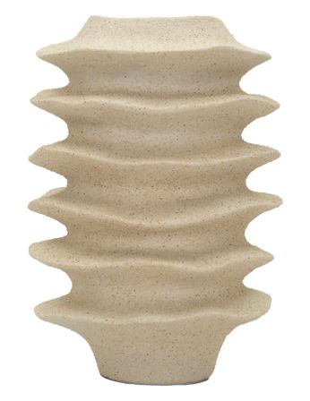 Vase de style japandi à motif de bandes ondulées ø 25,5 x 37 cm