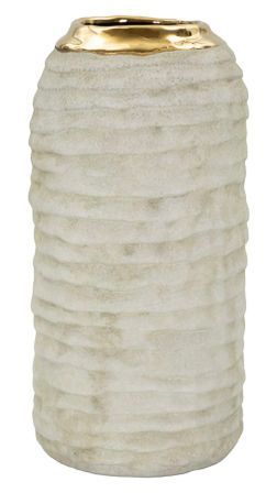 Vase décoratif céramique mate intérieur doré compact MELY
