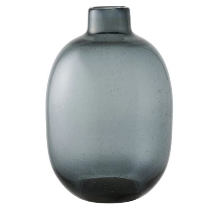 Vase moderne en verre fumé noir EKLA – H 35 cm