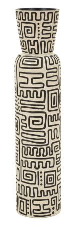 Vase résine décoratif motifs linéaires NAIROBI