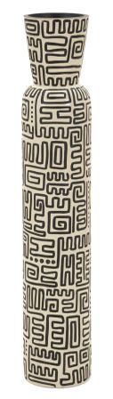 Vase résine décoratif motifs noirs NAIROBI