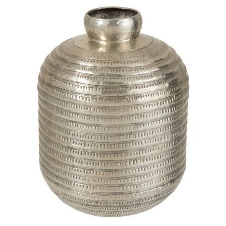 Vase rond métal gris Omani