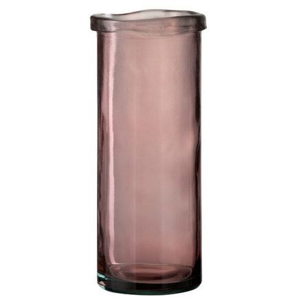 Vase verre rose Indie H 36 cm