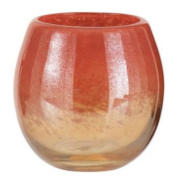 Vase verre rouge et doré Geera H 14 cm