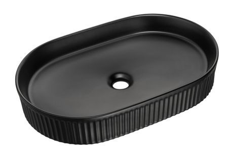 Vasque à poser ovale rainurée en céramique BEYOND – Design moderne