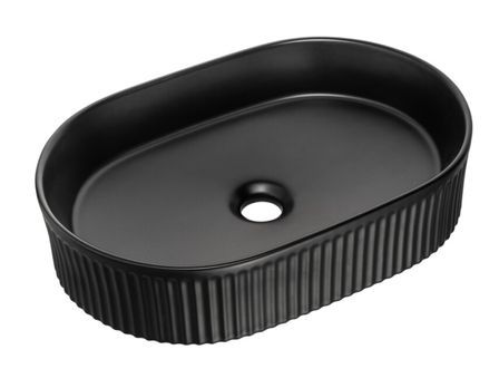 Vasque à poser ovale rainurée en céramique BEYOND – Design moderne