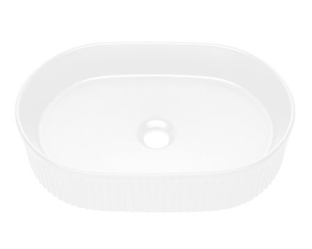 Vasque à poser ovale rainurée en céramique BEYOND – Design moderne