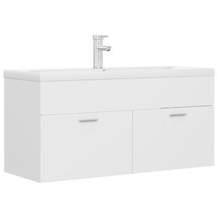 Vasque avec lavabo intégré 100 cm Blanc 2