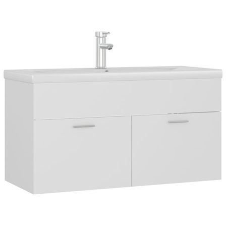 Vasque avec lavabo intégré 90 cm Blanc