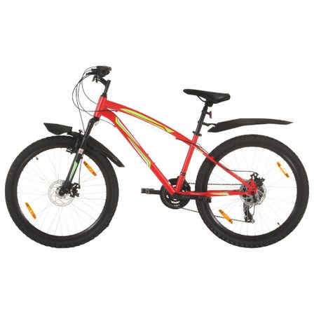 Vélo de montagne 21 vitesses Roues de 26 pouces 42 cm Rouge