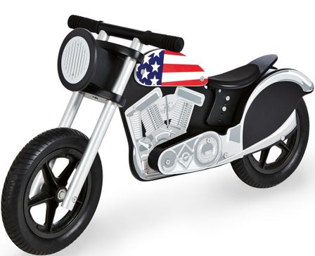 Vélo draisienne enfant bouleau noir et argent Moto Cooper