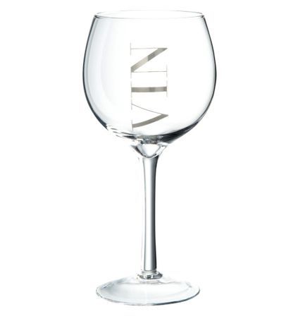 Verre à vin blanc transparent et argenté Liath